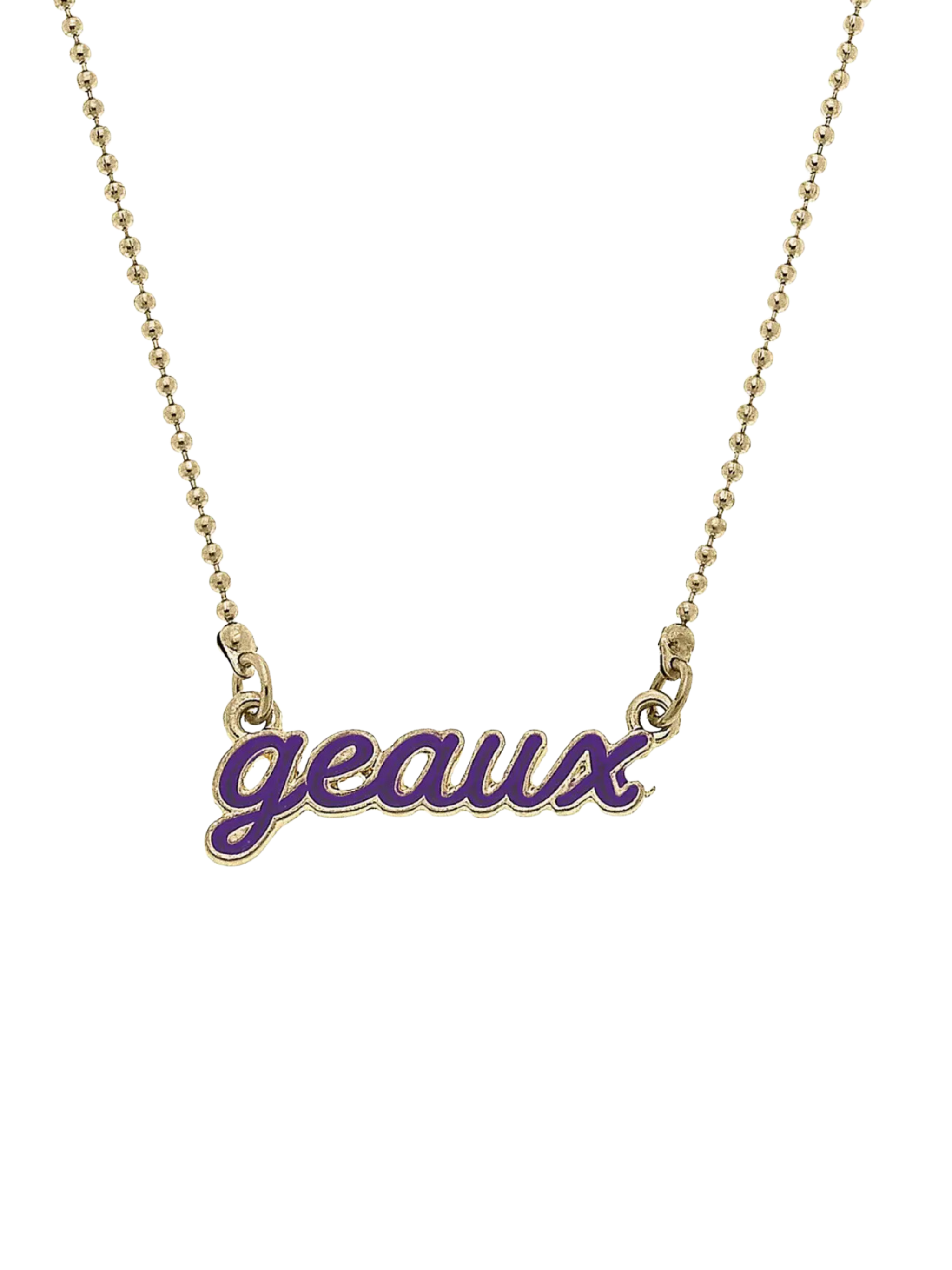 LSU Tigers Geaux Script Necklace