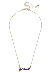 LSU Tigers Geaux Script Necklace