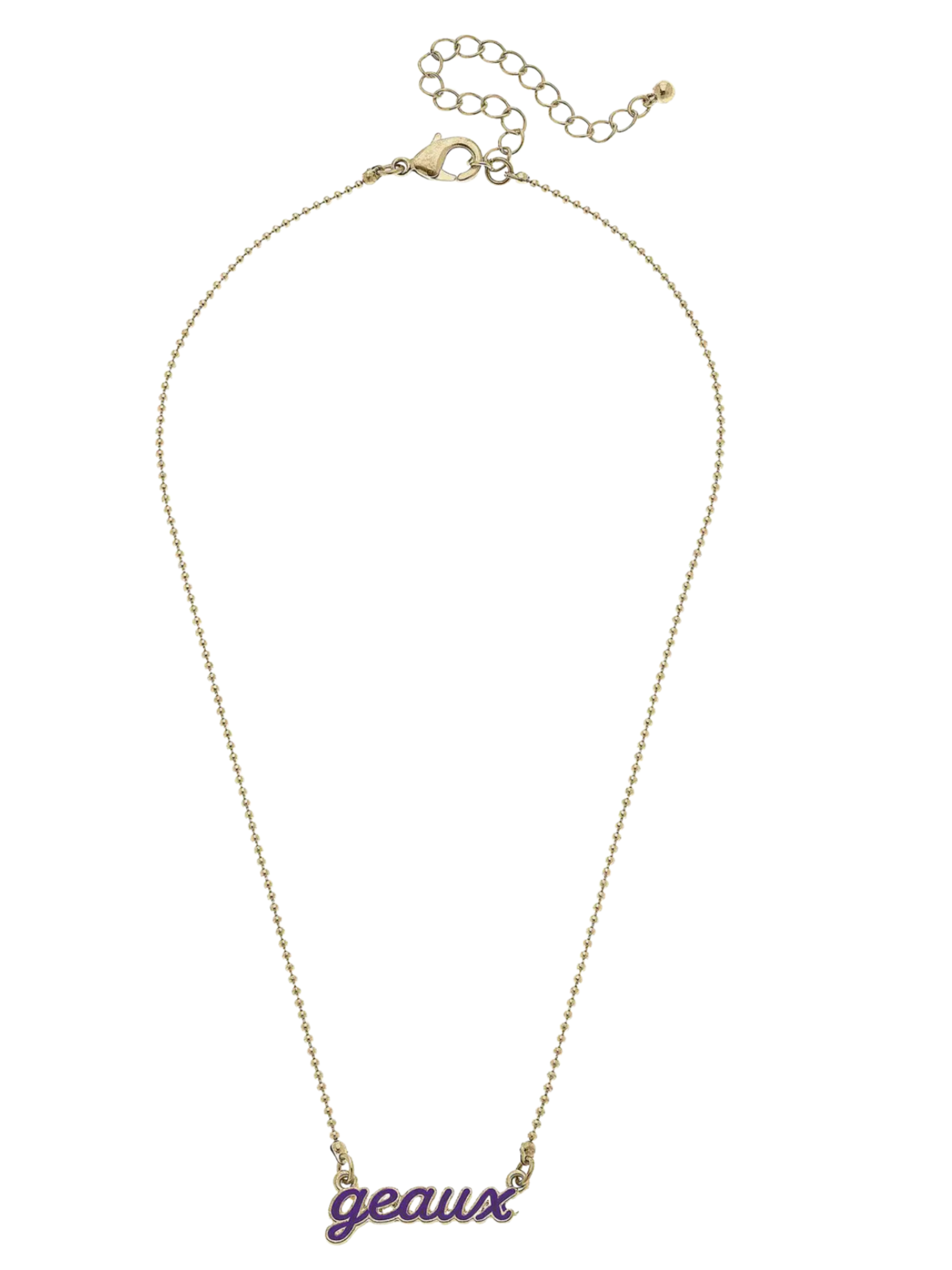 LSU Tigers Geaux Script Necklace