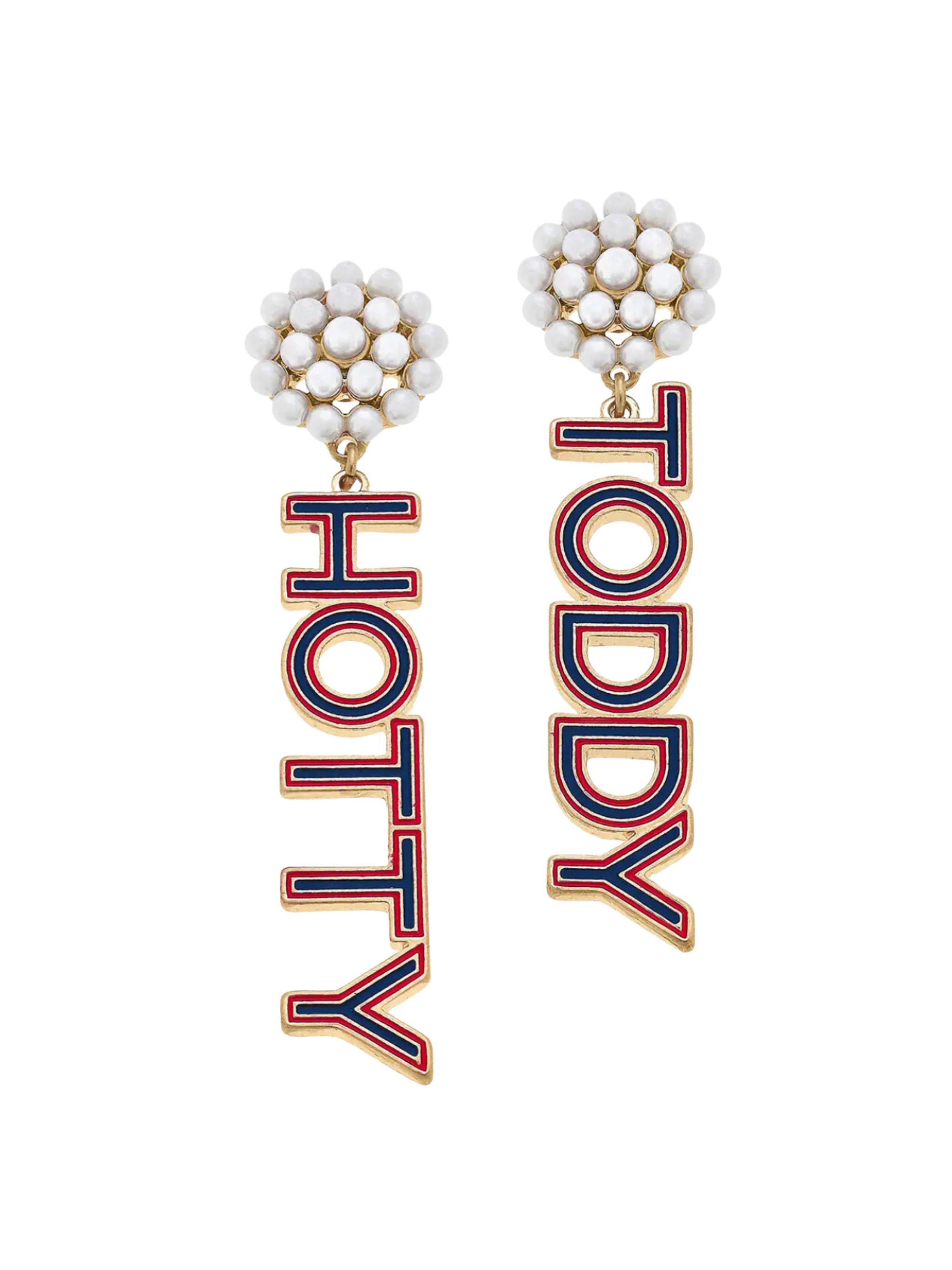 Ole Miss Rebels Hotty Toddy Pearl Drop Earrings