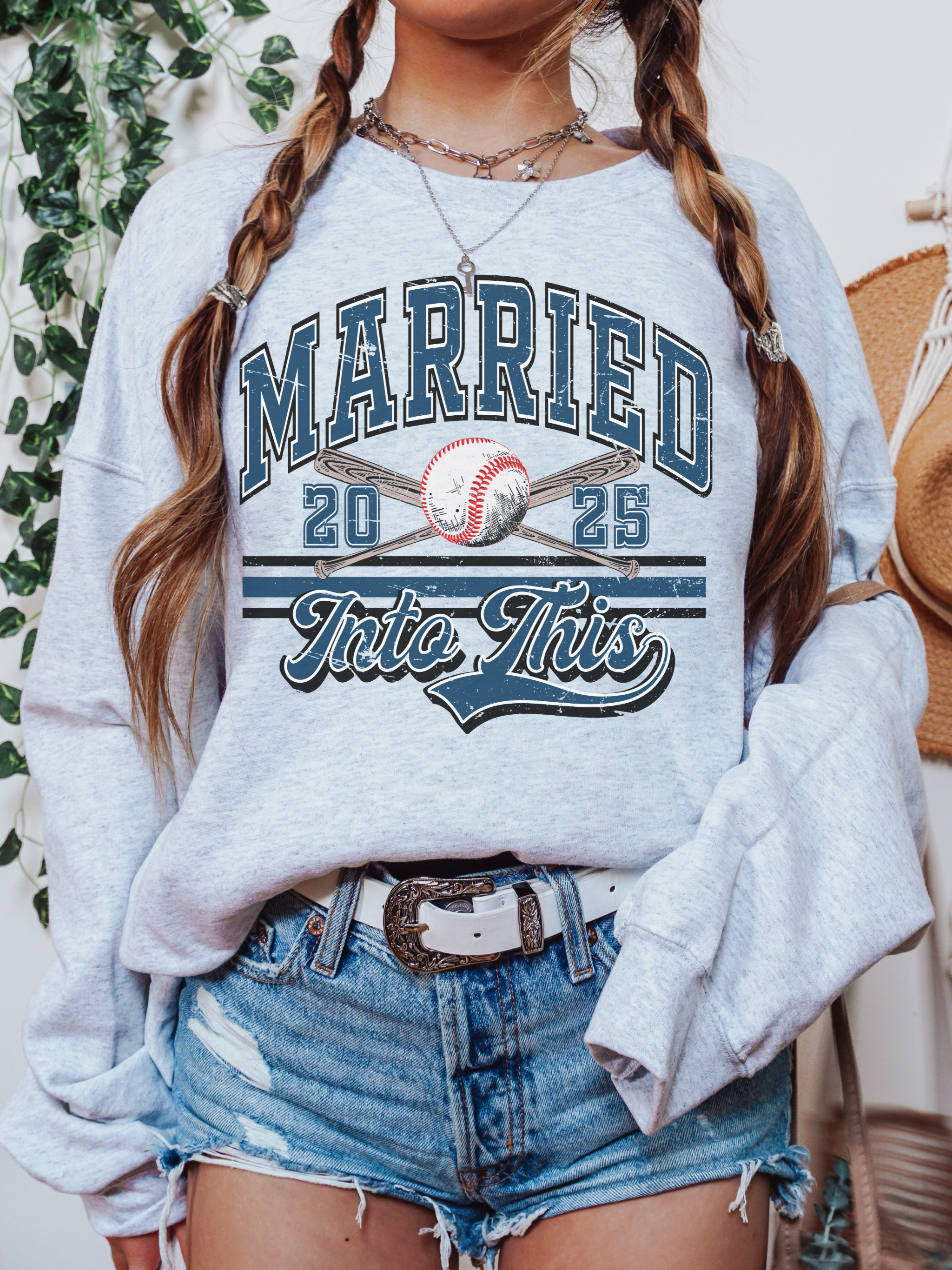 Personalized Retro Baseball Crewneck Sweatshirt