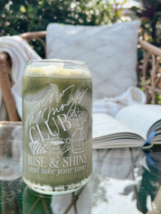 Slow Mornings Can-Shaped Glass