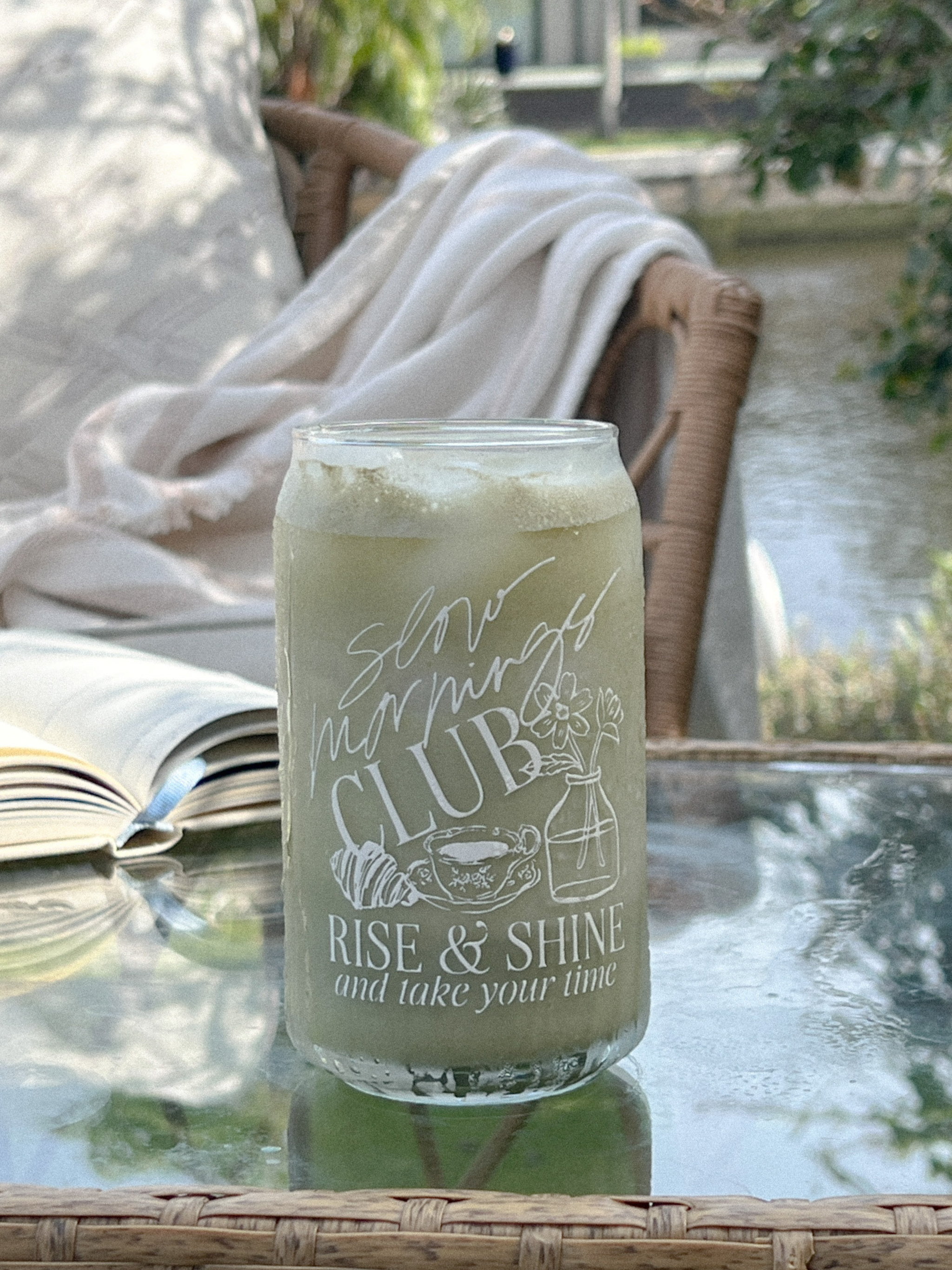 Slow Mornings Can-Shaped Glass