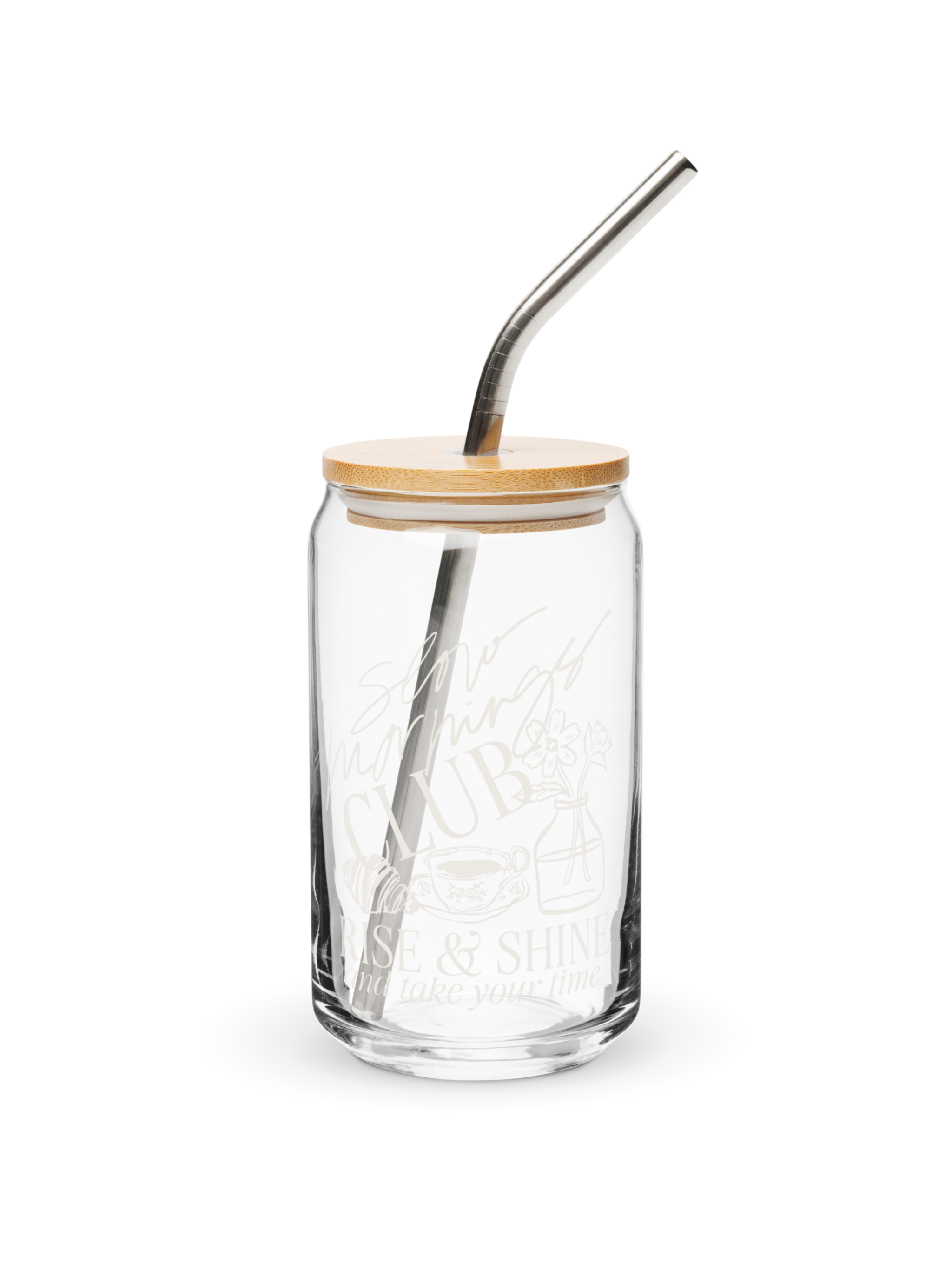 Slow Mornings Can-Shaped Glass