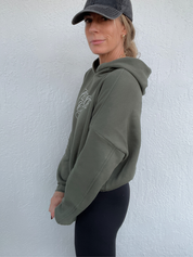 Self Love Club Cropped Cinched Hoodie
