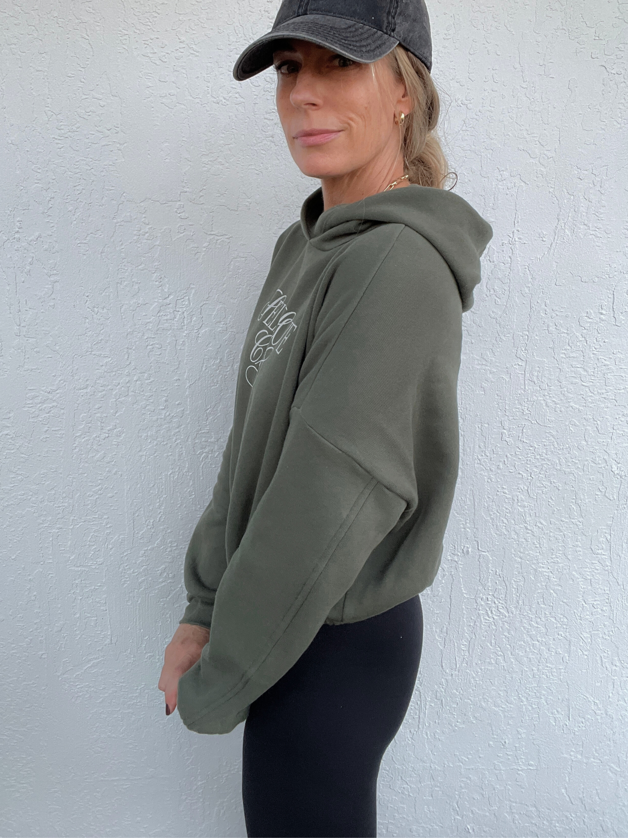 Self Love Club Cropped Cinched Hoodie
