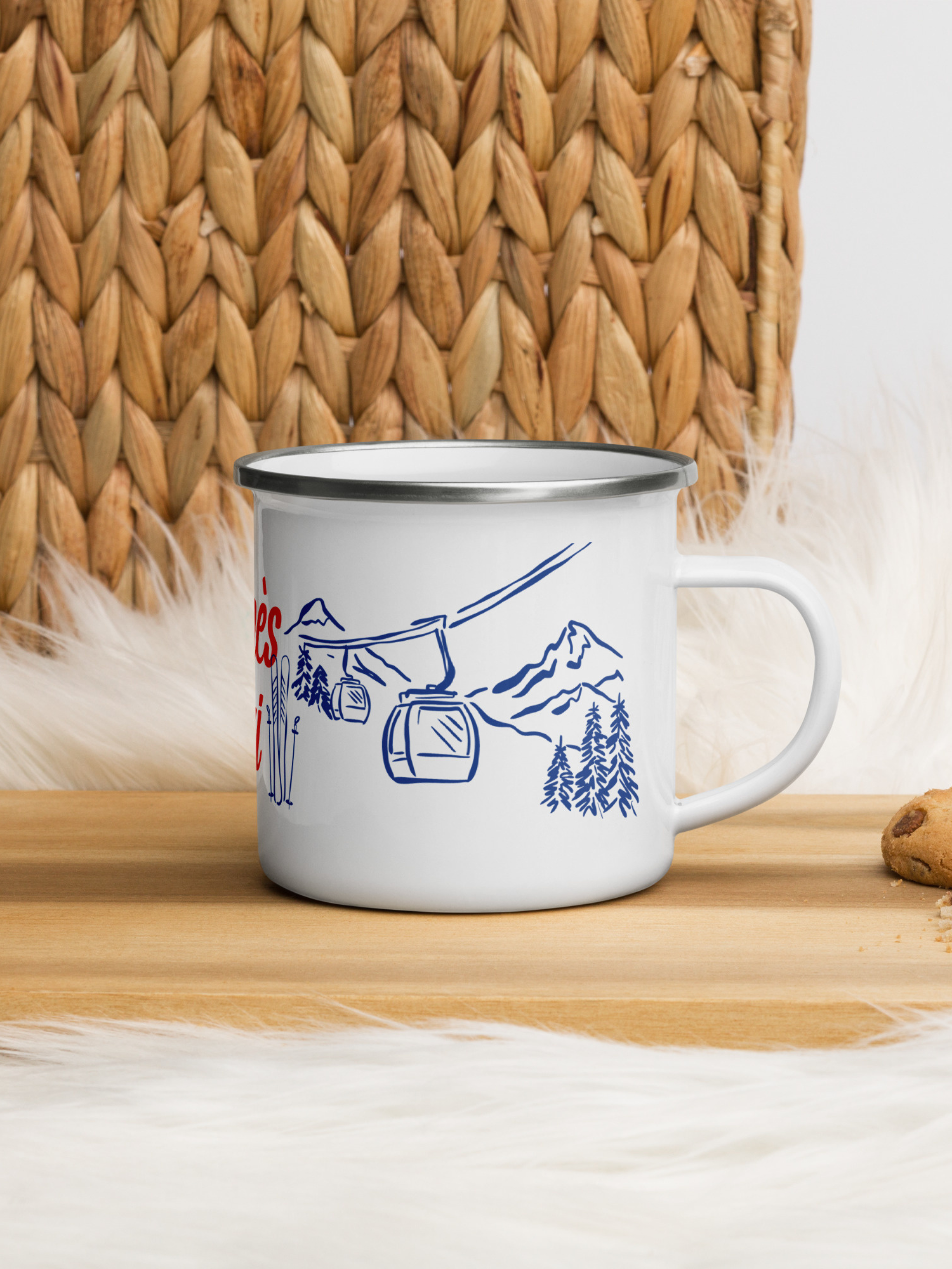 Apres Ski Enamel Mug with Ski Lift