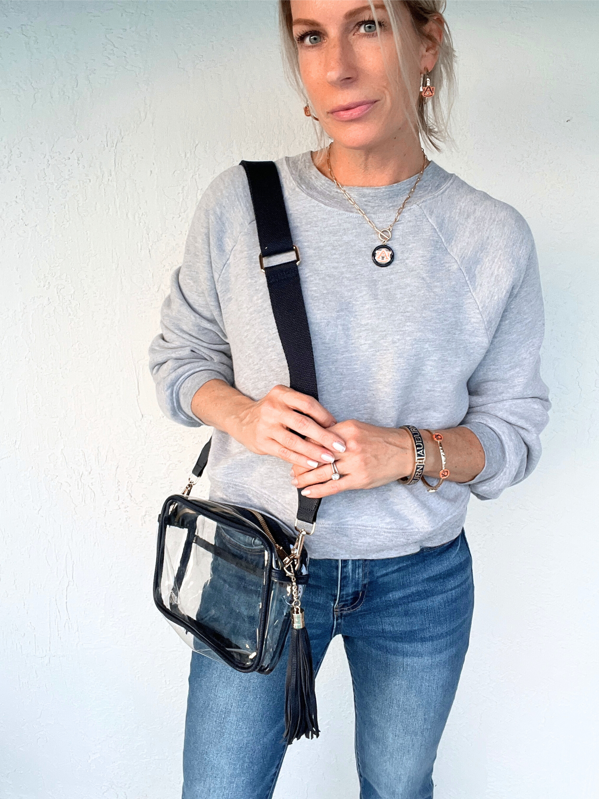 Chrissy Clear Handbag with Canvas Strap & Tassel