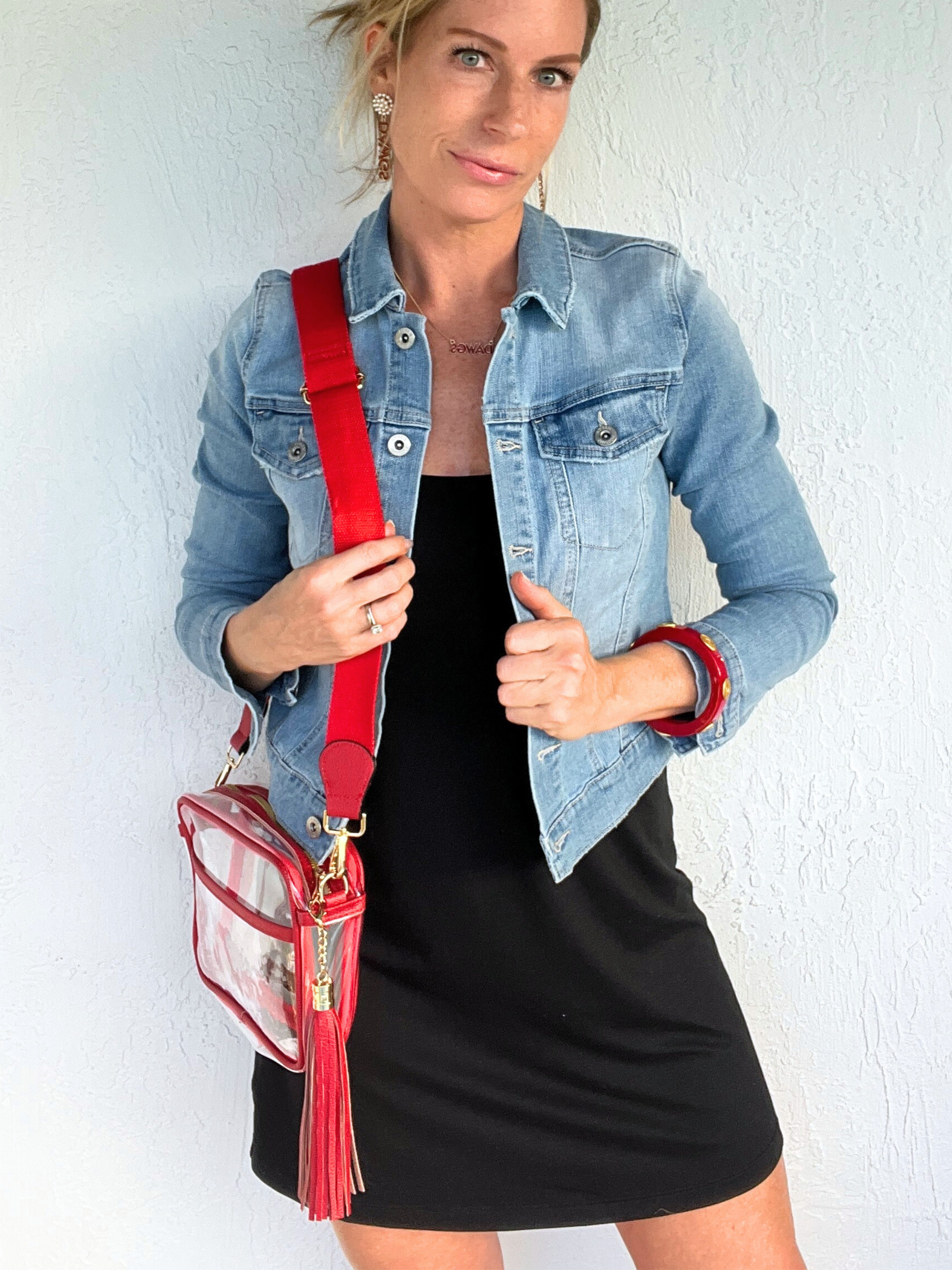 Chrissy Clear Handbag with Canvas Strap & Tassel