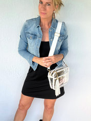 Chrissy Clear Handbag with Canvas Strap & Tassel