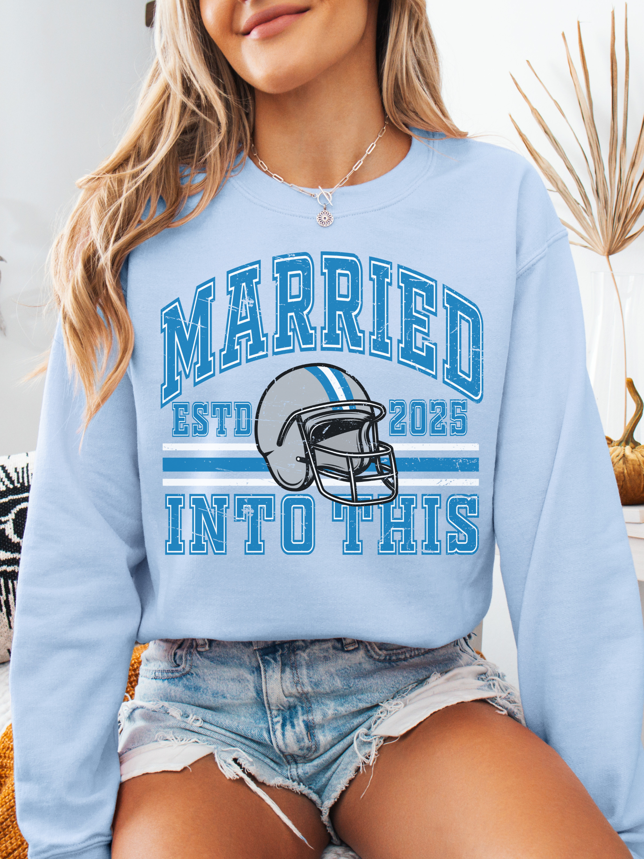 Personalized Married Into This Vintage Crewneck for Football
