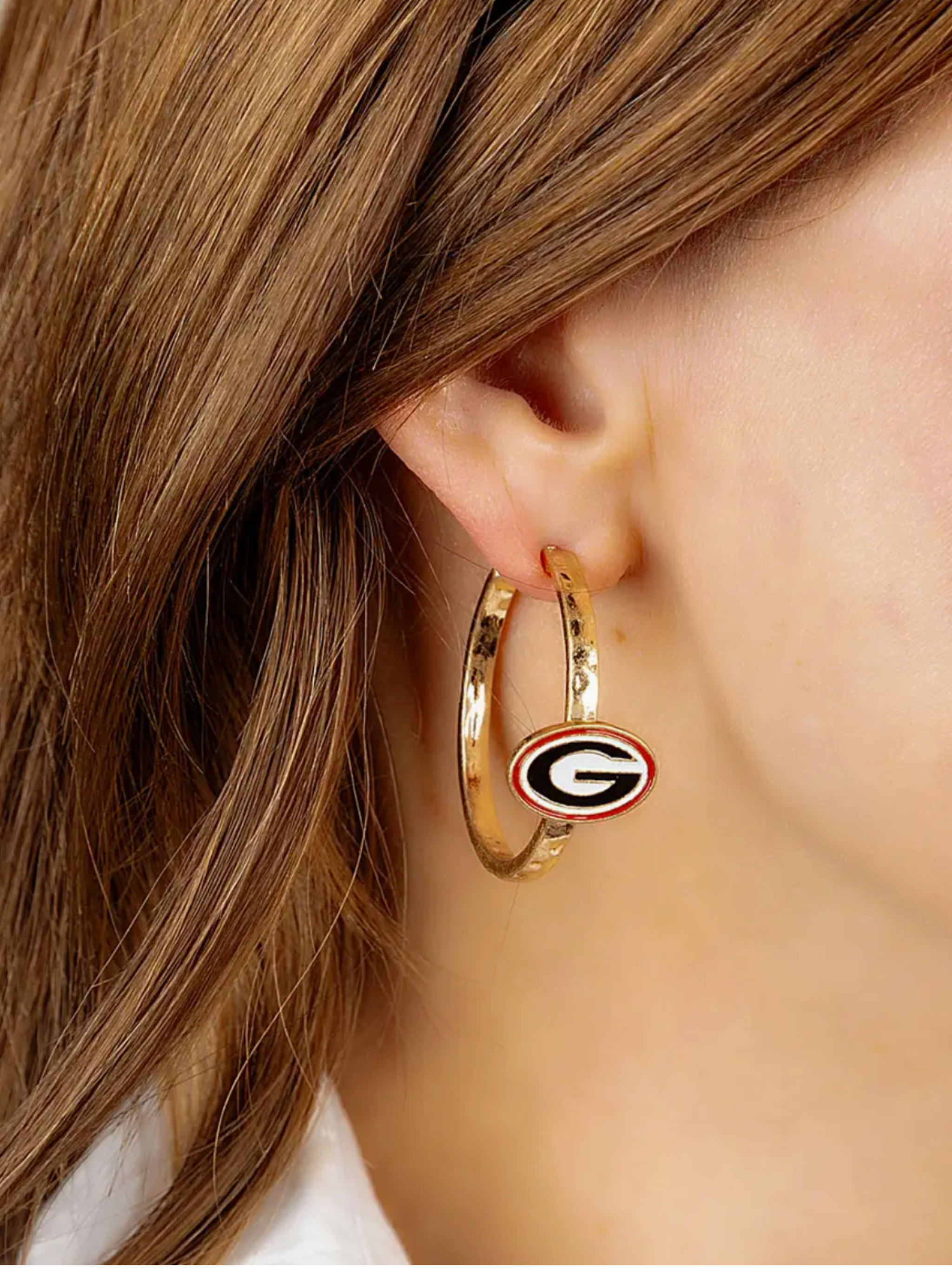 Georgia Bulldogs Logo Hoop Earrings