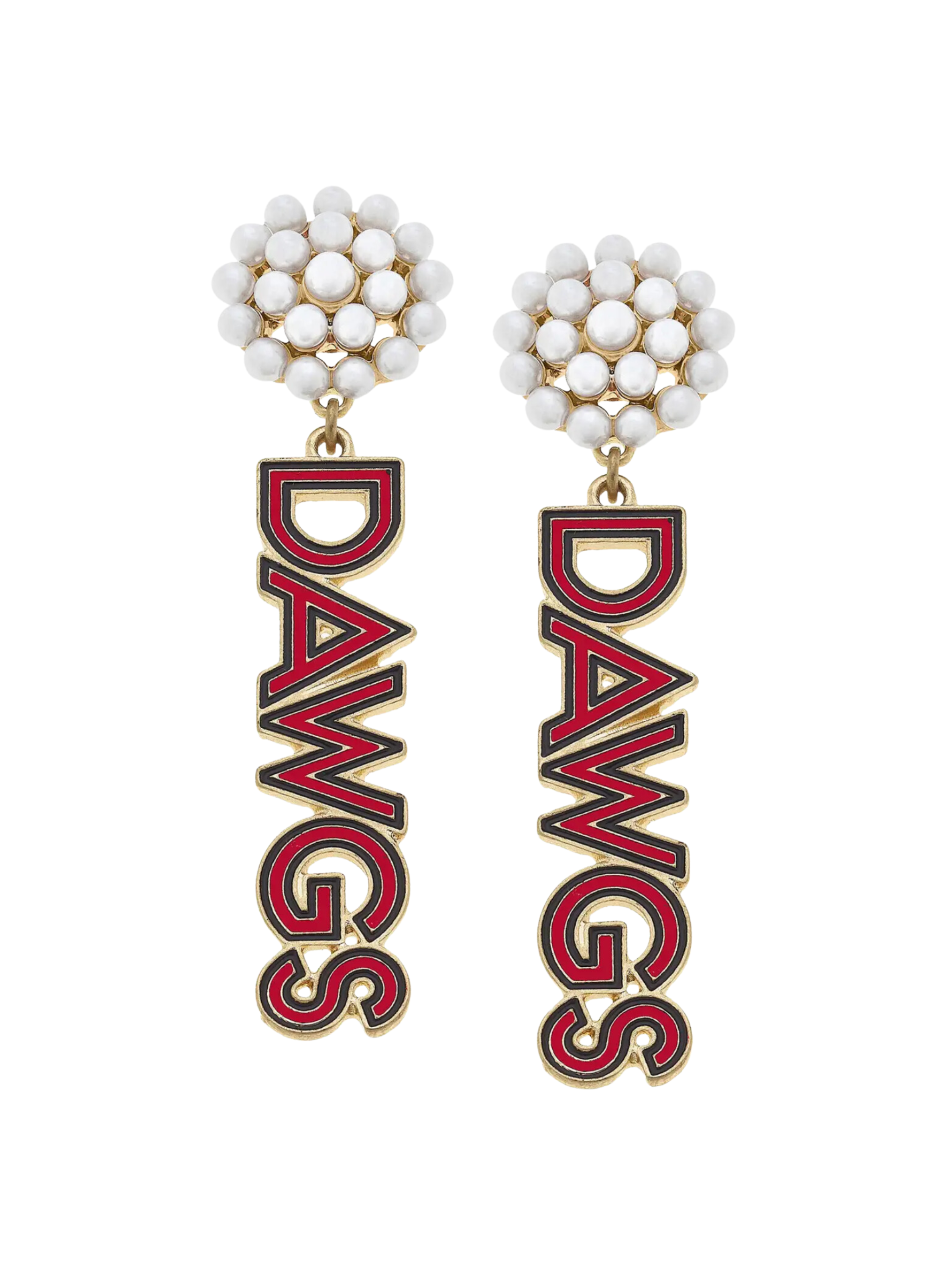 Georgia Bulldogs Pearl Dawgs Drop Earrings