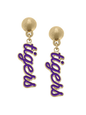 LSU Tigers Script Earrings