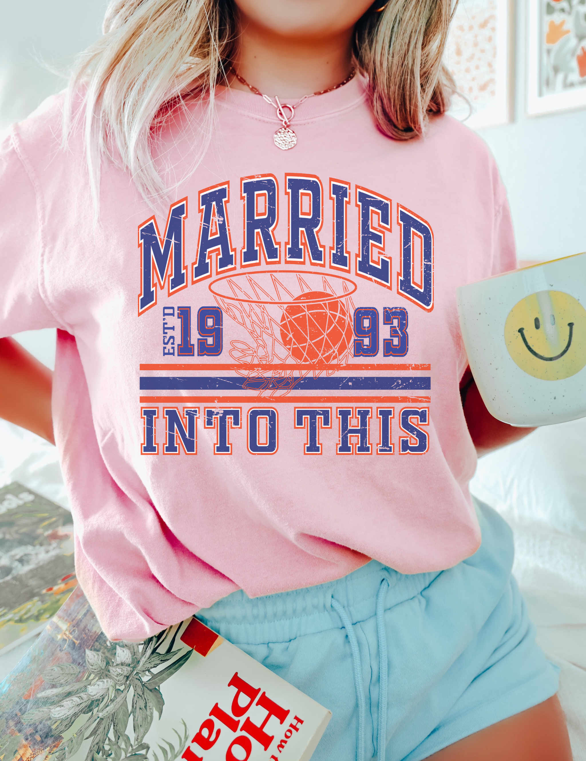 Personalized Married Into This Vintage Comfort Colors Tee for Basketball