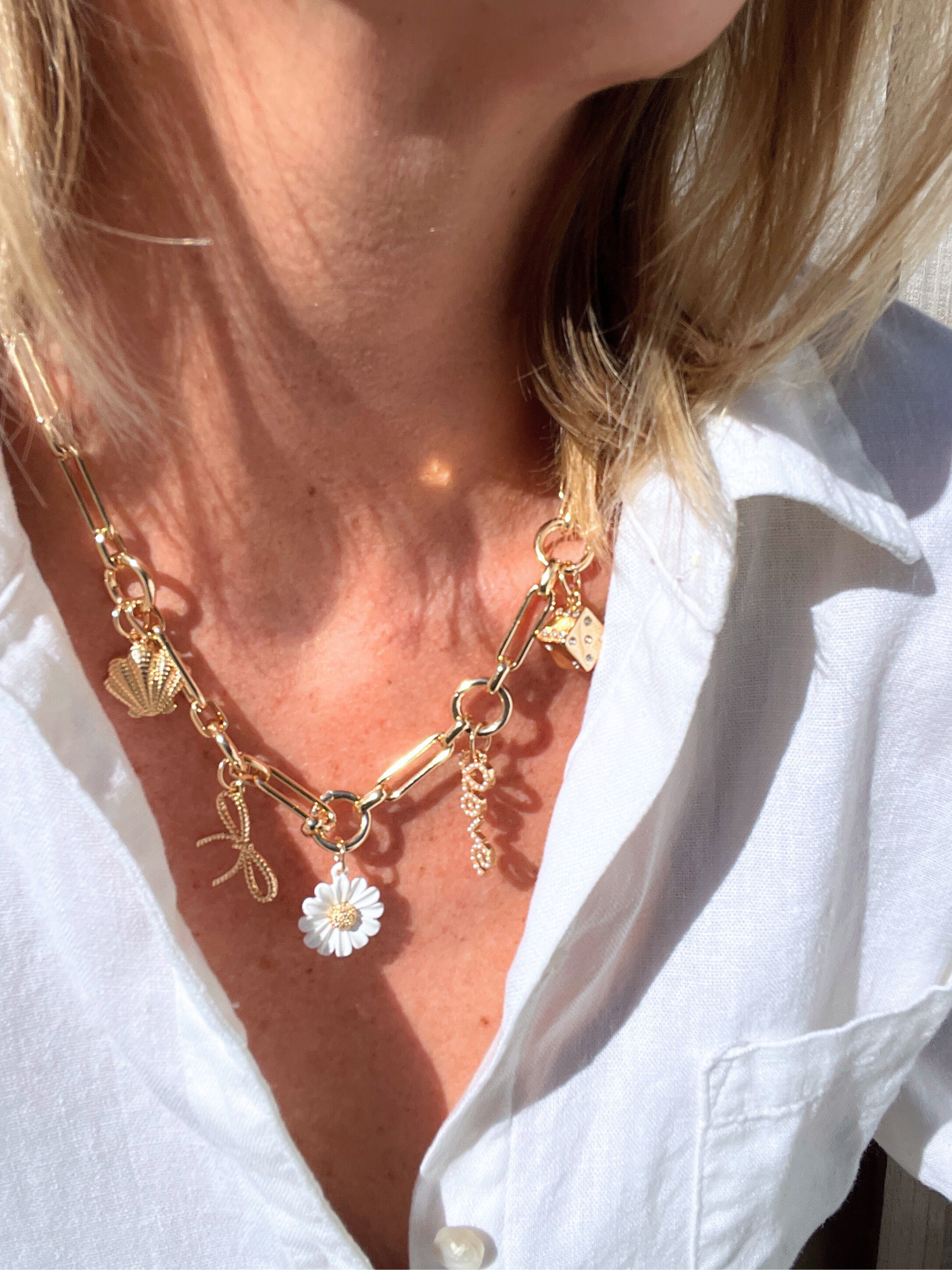 Multi-Charm Link Chain Necklace Base
