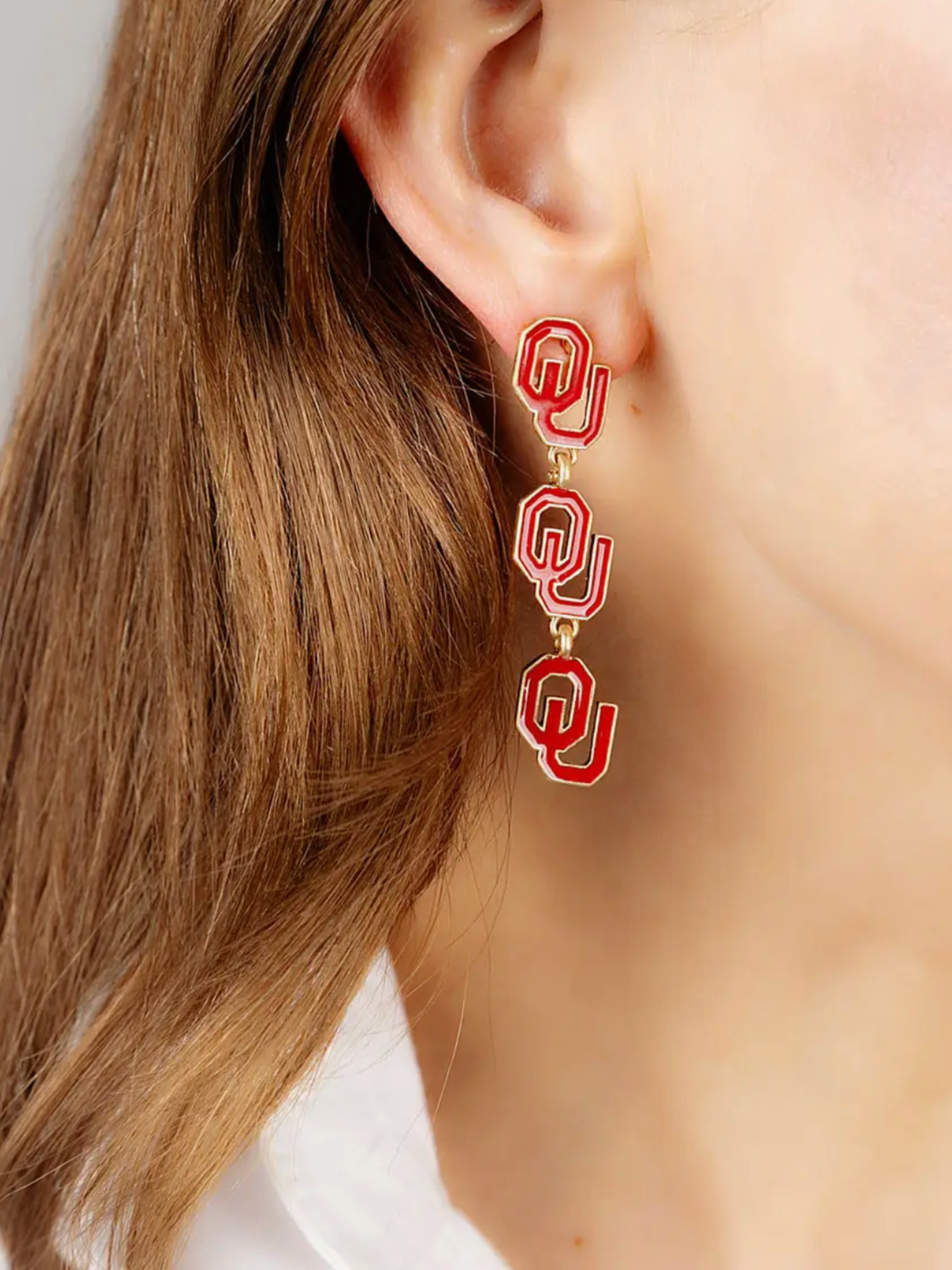 Oklahoma Sooners Logo Drop Earrings