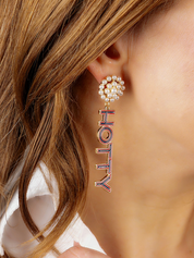 Ole Miss Rebels Hotty Toddy Pearl Drop Earrings