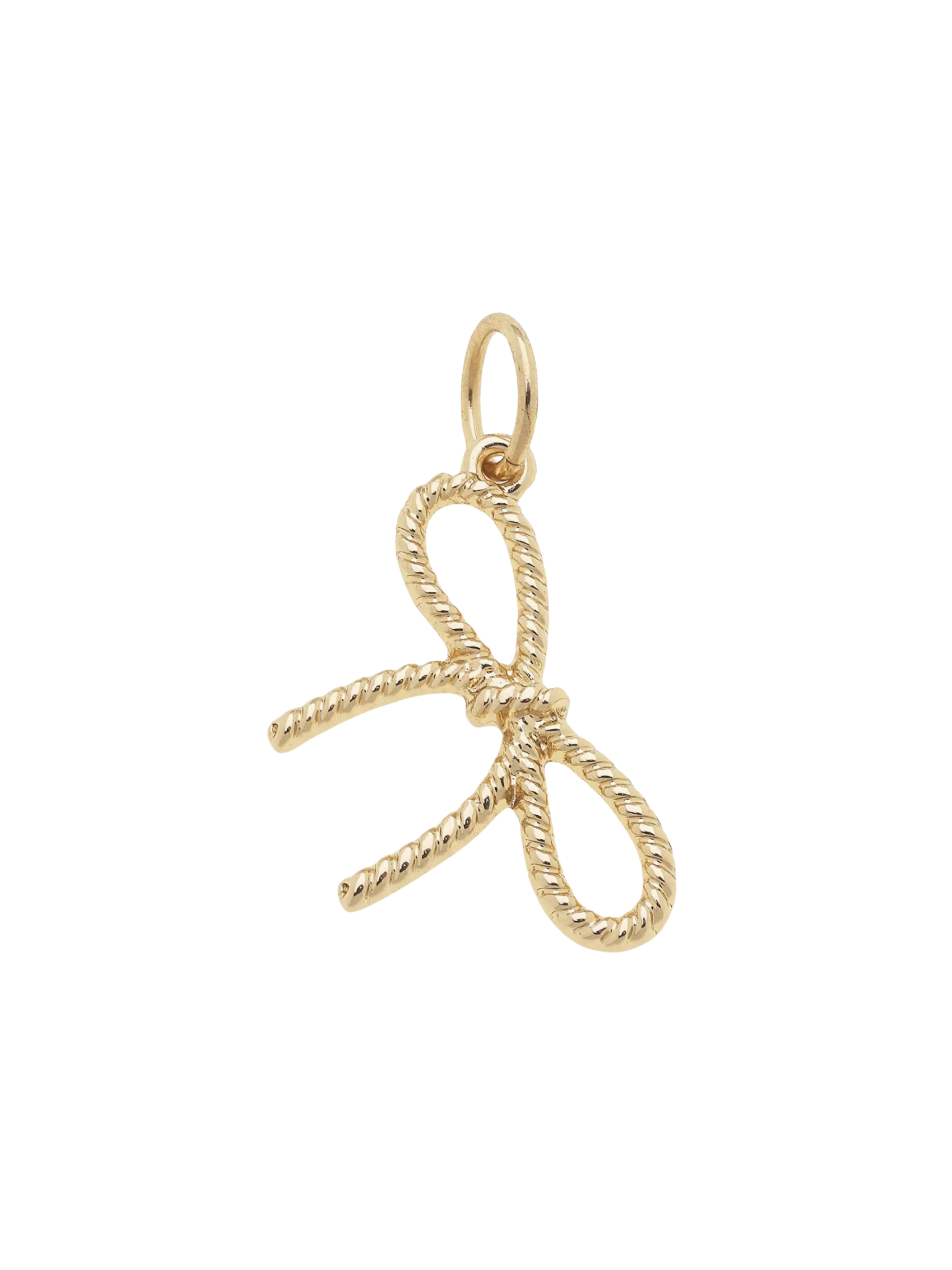 Rope Bow Charm in Shiny Gold