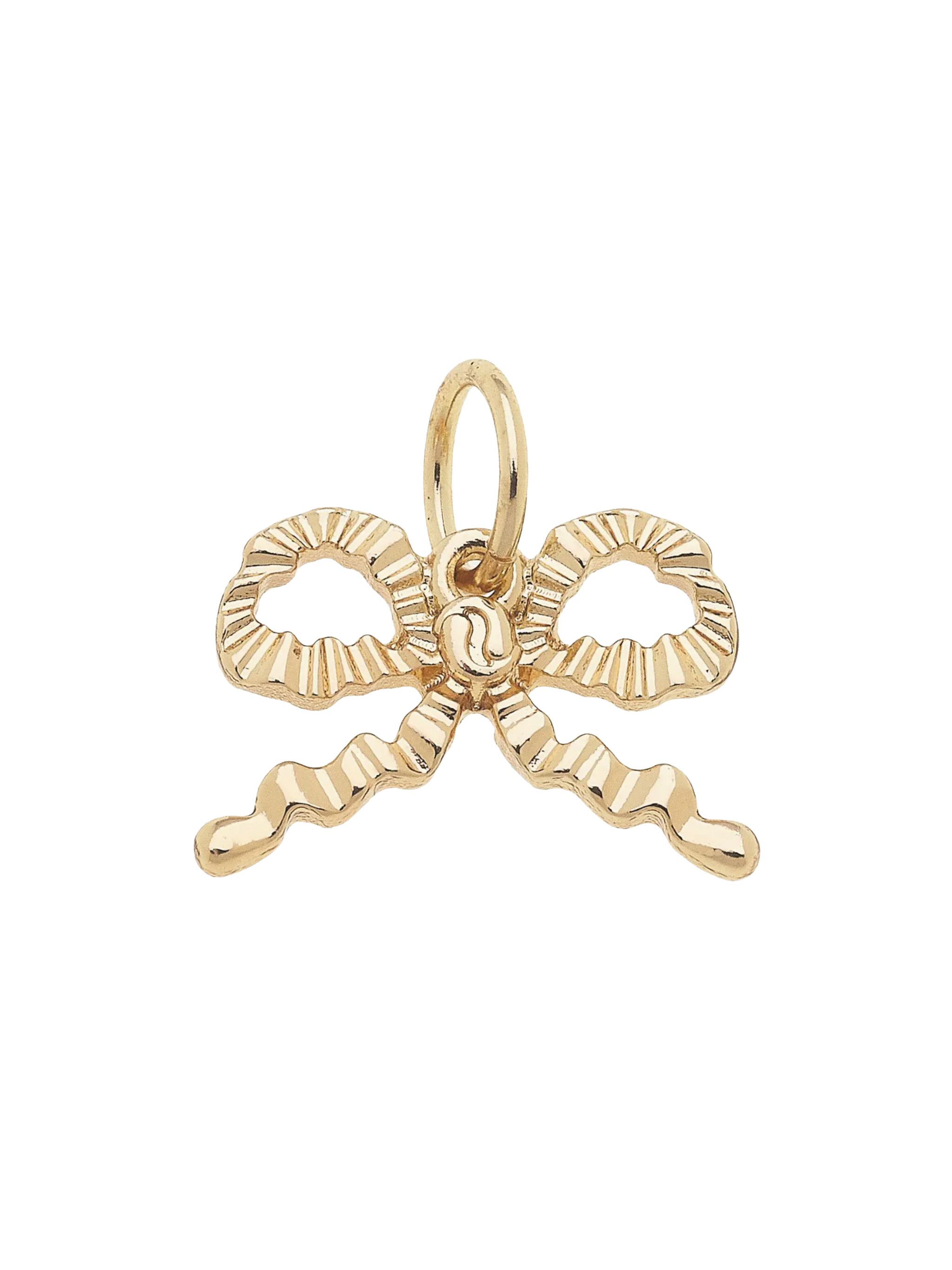 Ruffled Bow Charm in Shiny Gold