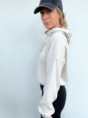 Self Love Club Cropped Cinched Hoodie