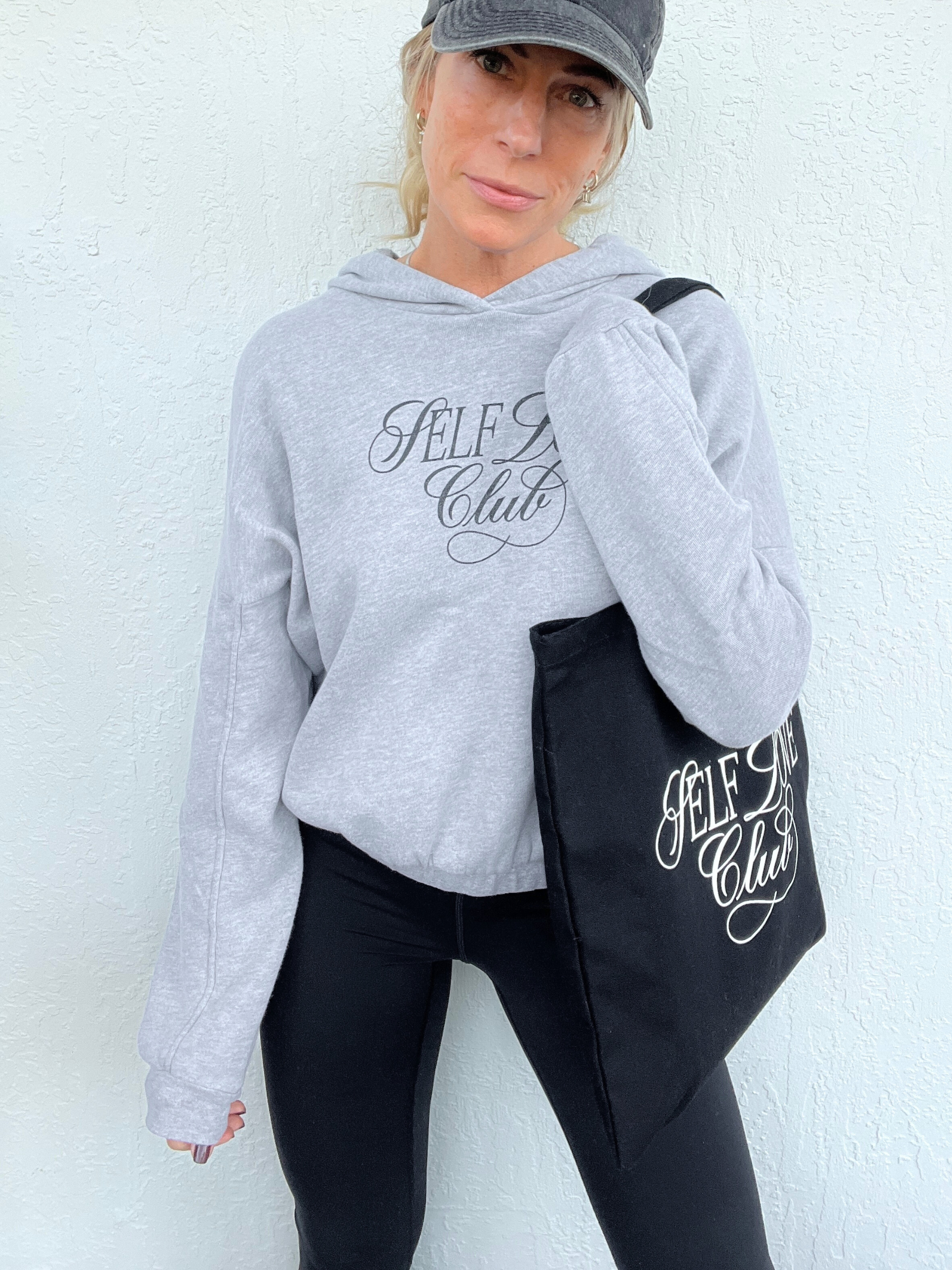 Self Love Club Cropped Cinched Hoodie