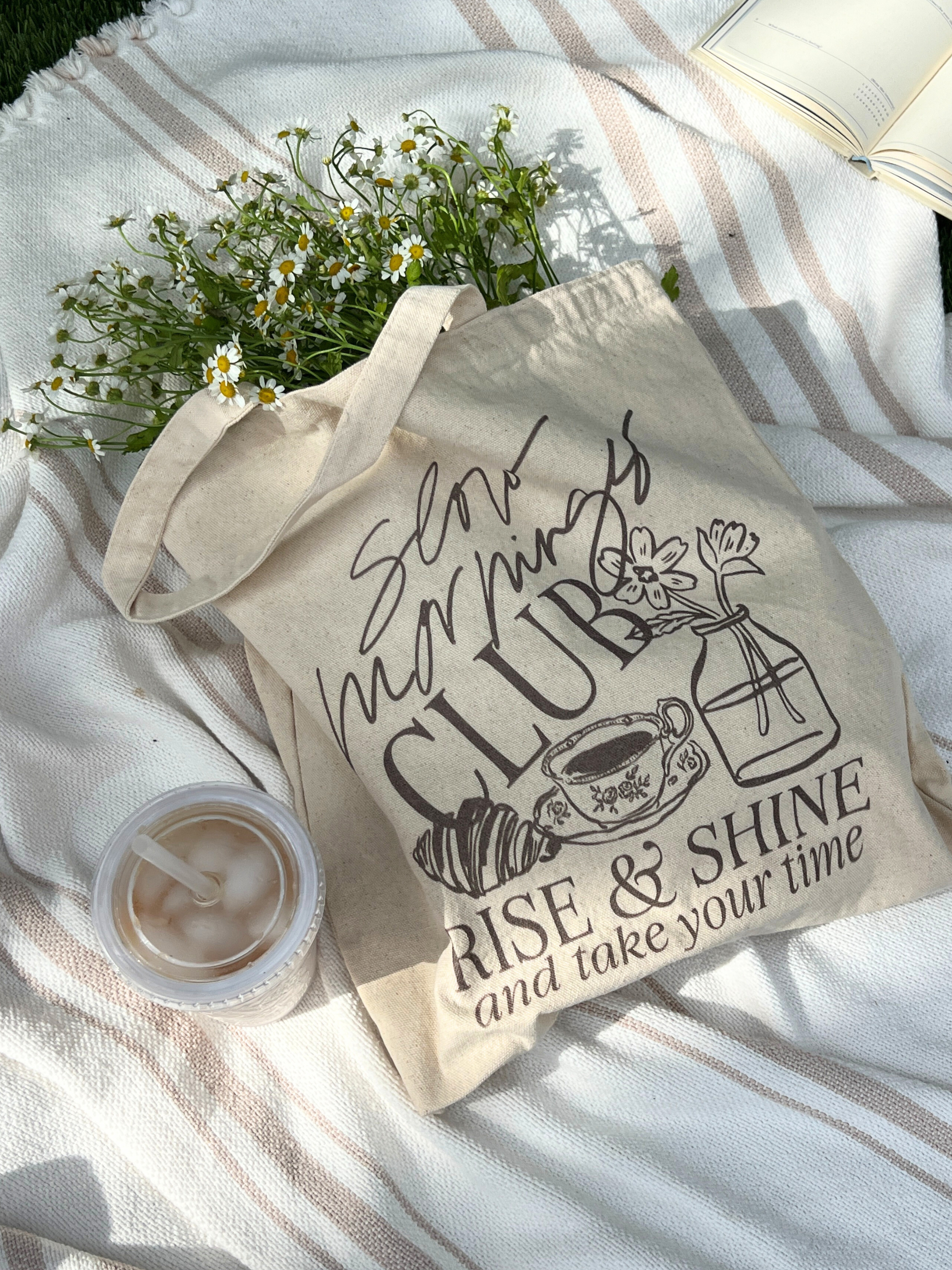 Slow Mornings Canvas Tote