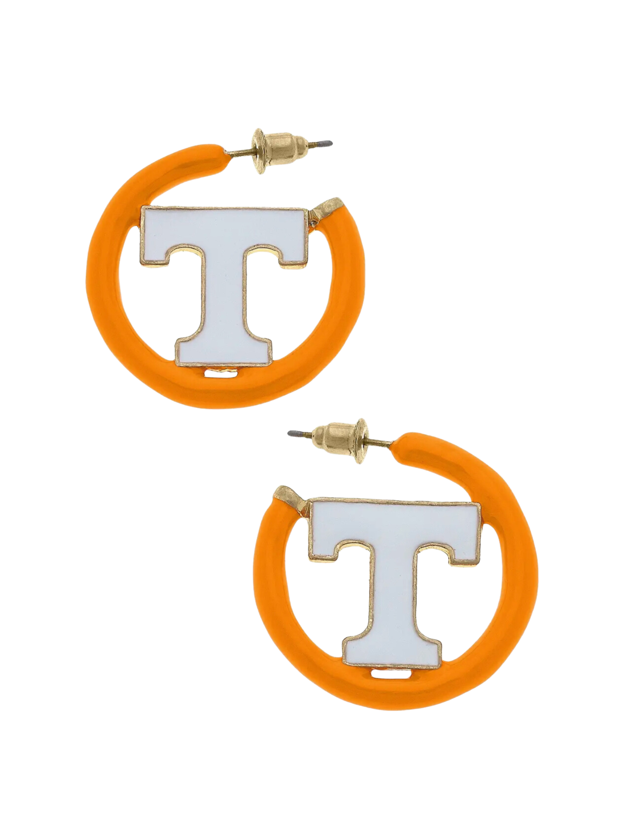 Tennessee Volunteers Logo Enamel Hoop Earrings