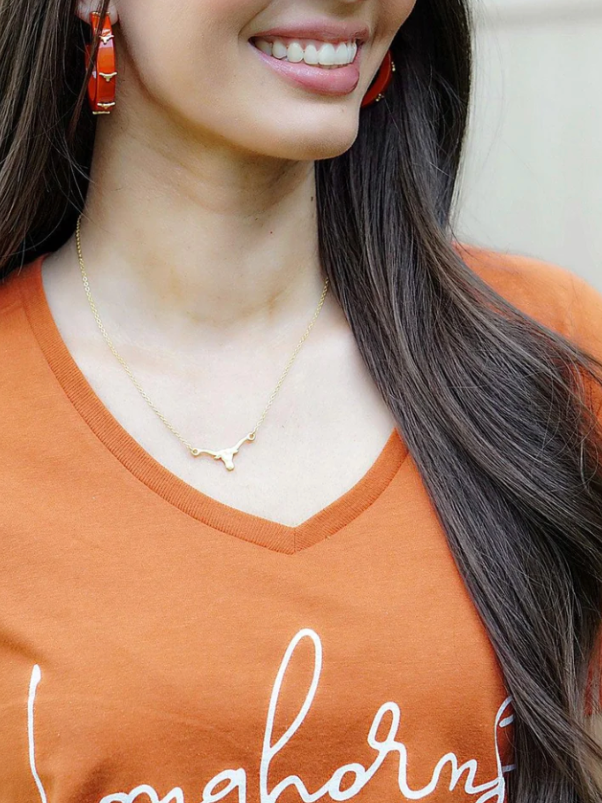 Texas Longhorns 24K Gold Plated Pendant Necklace