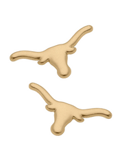 Texas Longhorns 24K Gold Plated Stud Earrings