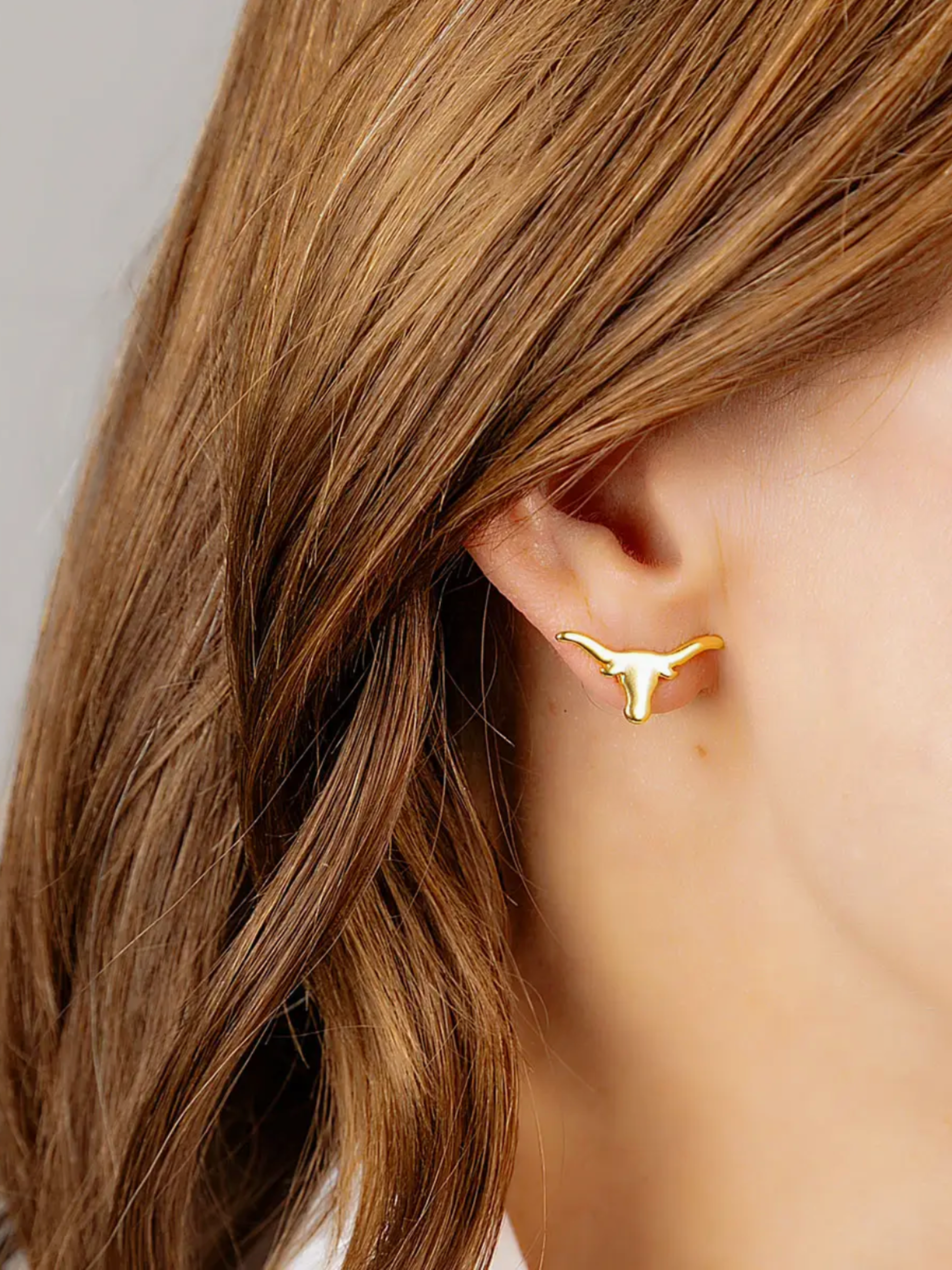 Texas Longhorns 24K Gold Plated Stud Earrings