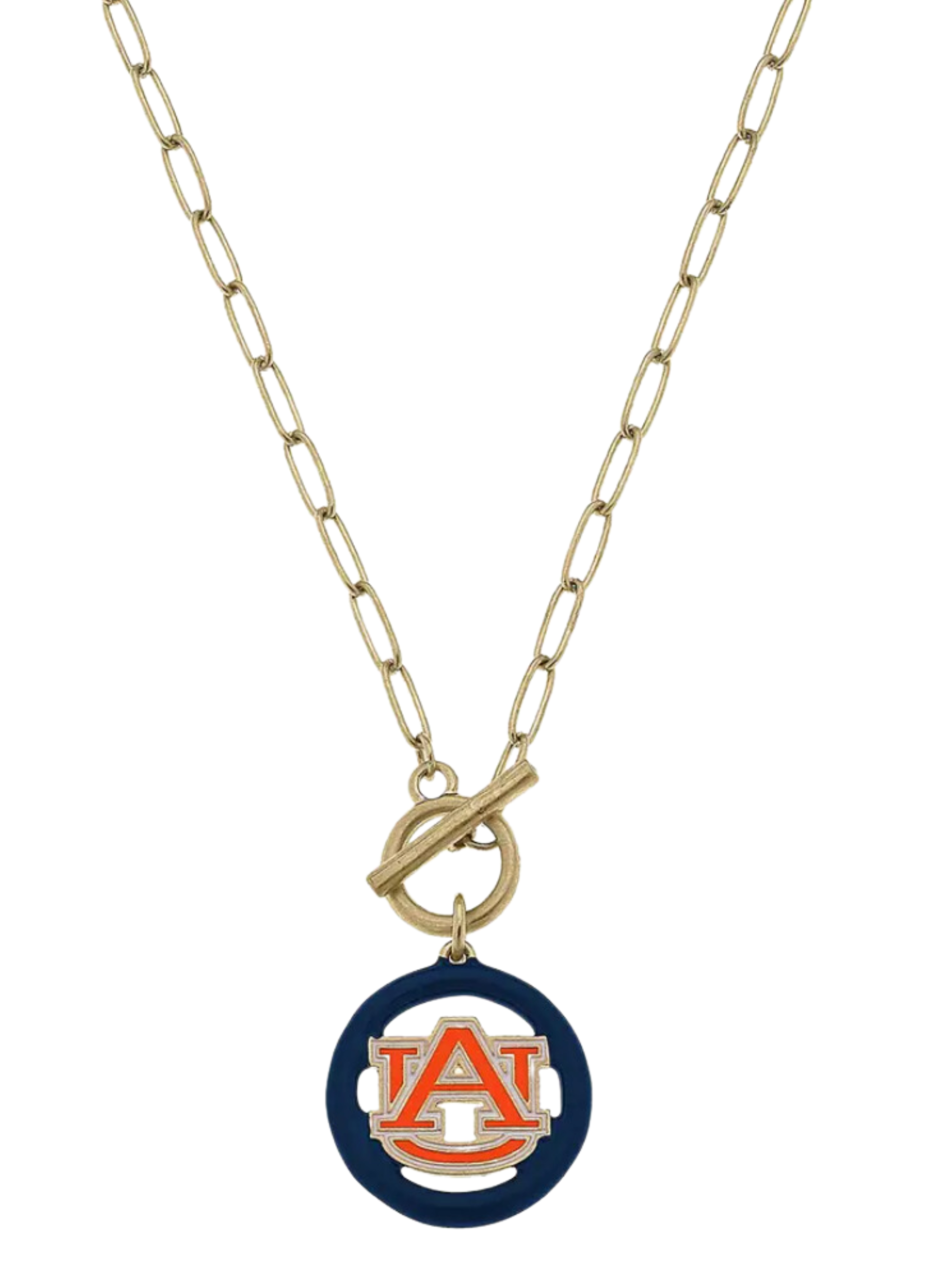 Auburn Tigers Logo T-Bar Necklace