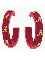 University of Alabama Resin Logo Hoop Earrings