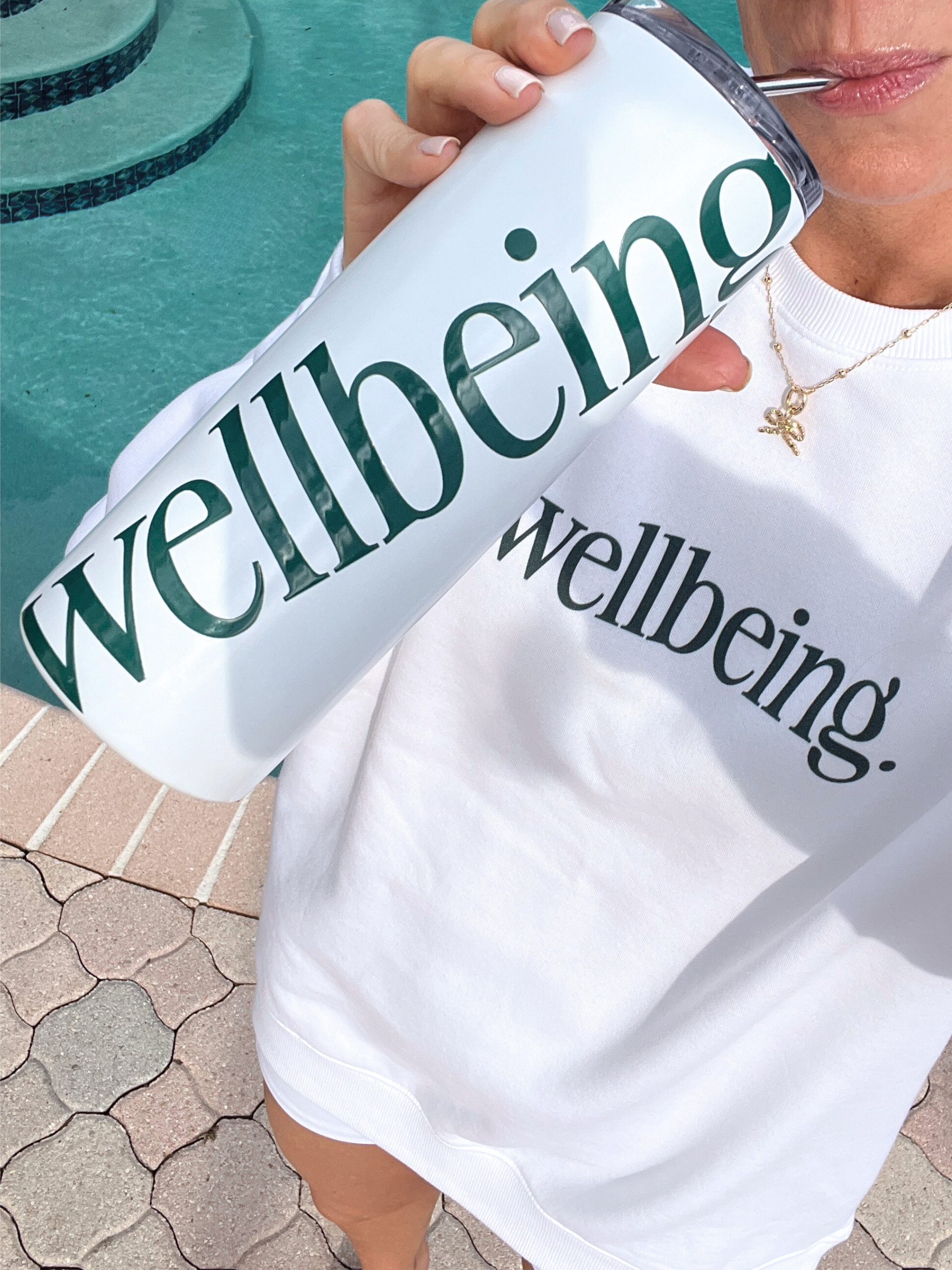 wellbeing Stainless Steel Tumbler in White